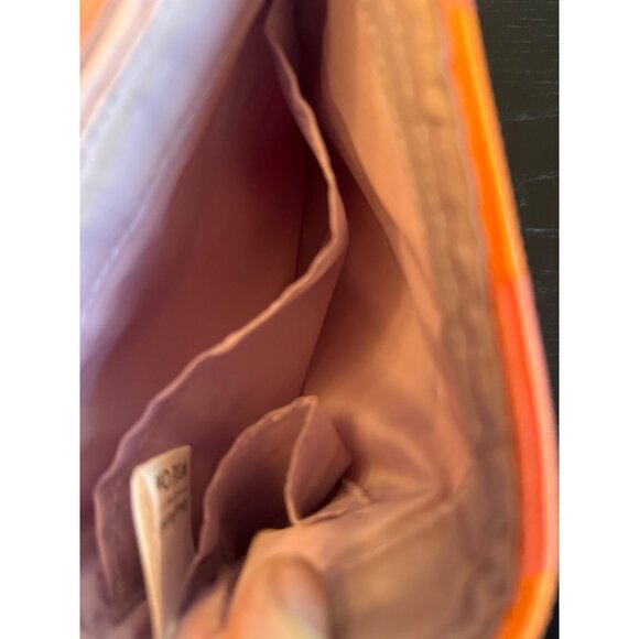 Personalized Orange & Pink Checkered Crossbody Bag With Adjustable Strap & "Isaa - Picture 3 of 5